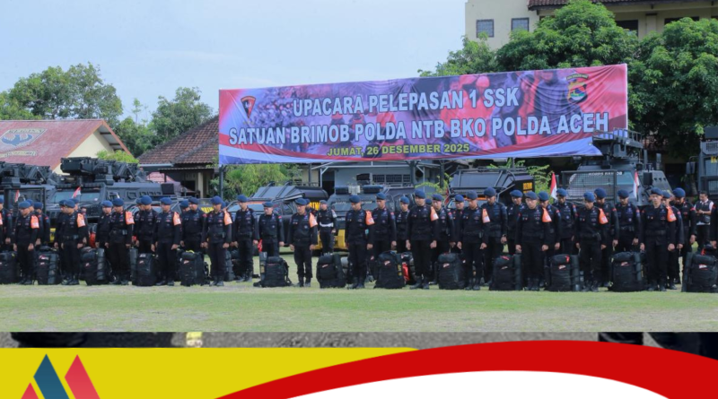 Peduli Sesama Ummat Kapolda NTB Lepas 1 SSK Brimob Untuk Bantu Penangan Bencana Di Aceh.
